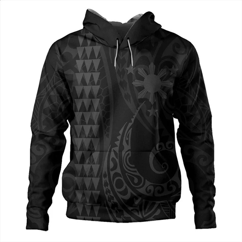 Philippines Polynesian Tattoo Lapu Sun Tribe 3D Printed Mens Hoodie Fashion Hoodie Zipper 240827