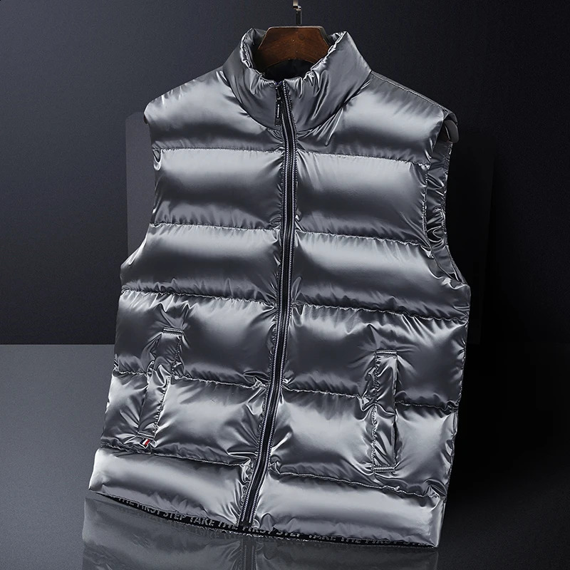 mens spring autumn down vest jacket lightweight camping hiking outdoor sports bag inflatable sleeveless 240827