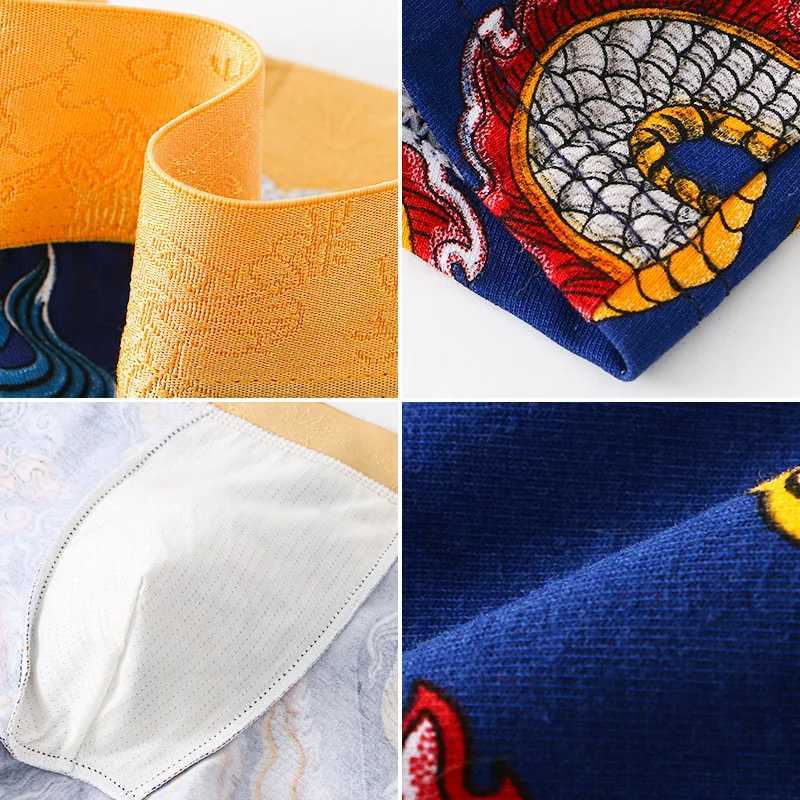Underpants Brand New Fashion Dragon Breathable Boxer Men Underwear Cotton Boxershort Mens Boxers Man Size Plus M-3XL XS605 Y2408280I59