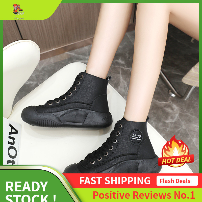 Ddmysports FL New Women S Shoes Casual Spring And Autumn Mid Top Height Increasing Thick Soled Sports Small Fragrance Style OUTDOOR