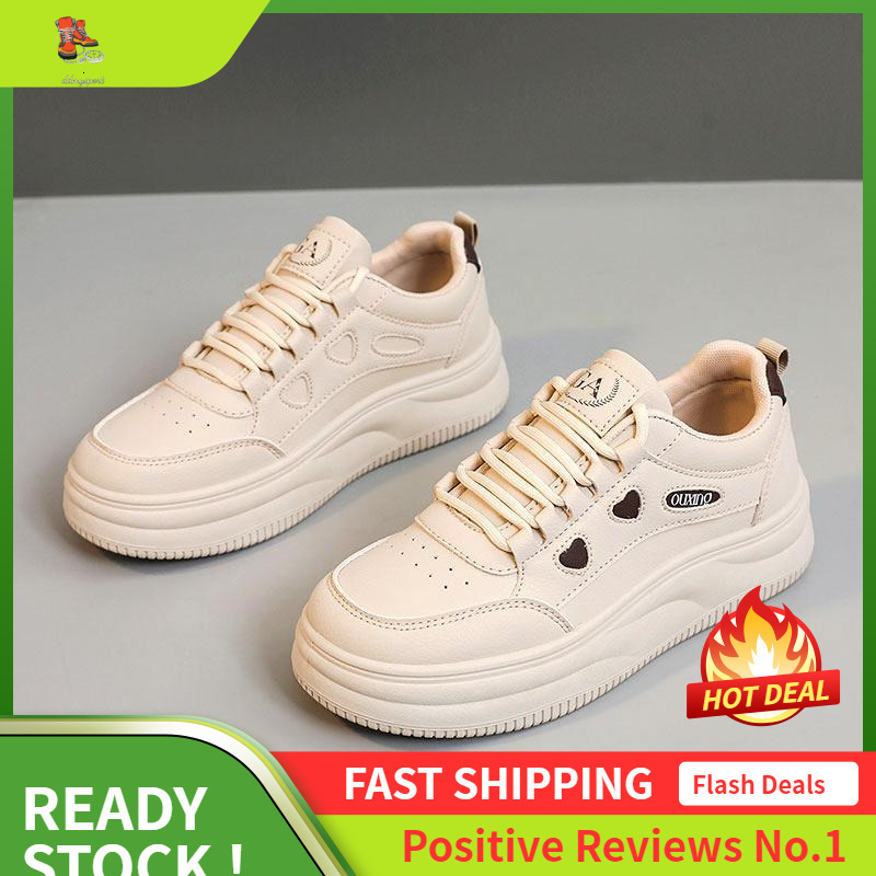 Ddmysports S White Women S New Autumn Thick Sole Height Increasing Sports And Leisure Breathable Versatile Board Shoes OUTDOOR