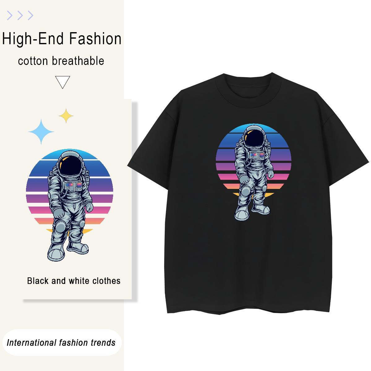 Free Shipping Tshirt for Man Woman 230g 100% Cotton universe Home Outdoor T Shirt For Woman Breathable Crew Neck Cartoon Printing L-4XL Tops