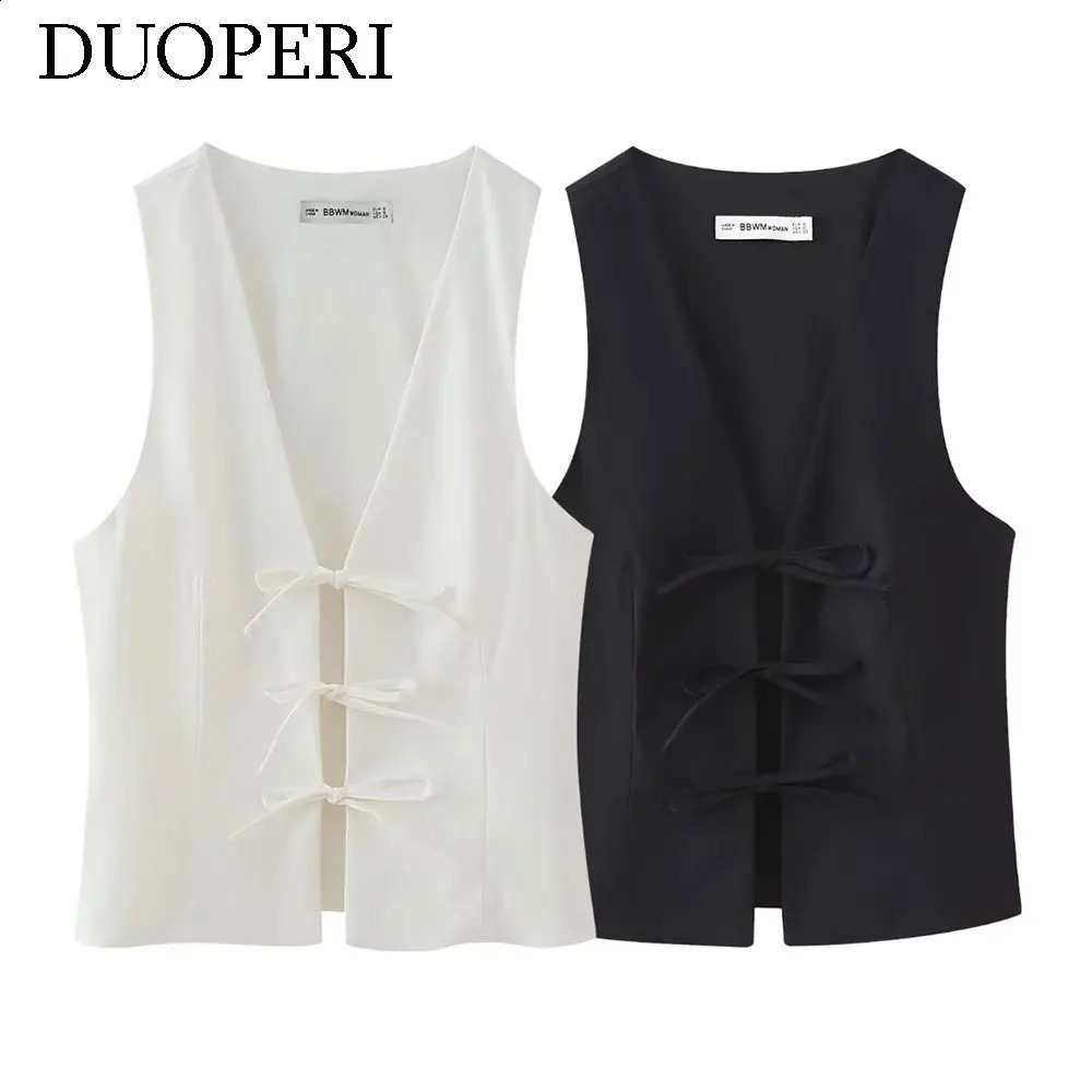 DUOPERI Womens Fashion Solid Lace Tank Top V-neck Sleeveless Womens Summer Sexy Party Y2K Tank Top 240828
