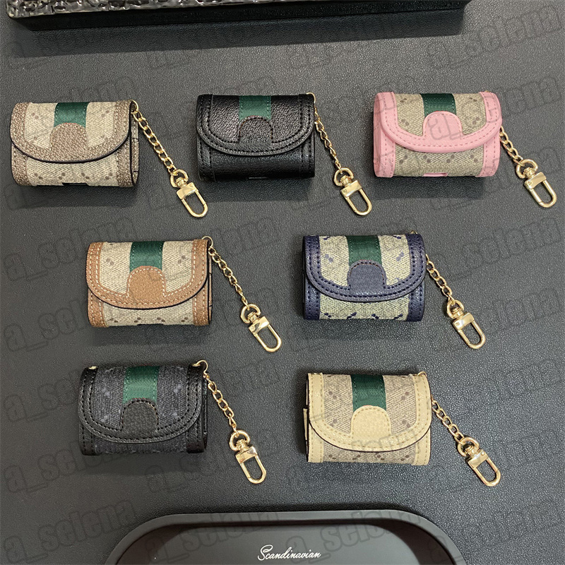 Designer Earphones Key Buckle Woman Cross body Mini Bags Pendant Purse Bag Universal Type Key chain Soft Pouch for airpods with strap