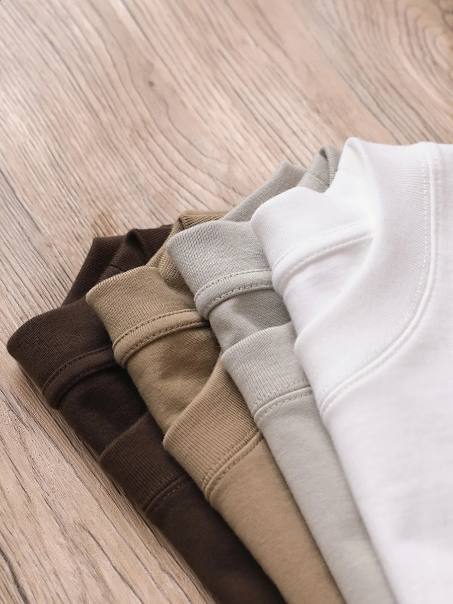 1129oz 320Grams Heavy Cotton Weight Oversized Loose Men Tshirt Solid Color Drop Shoulder Short Sleeve High Quality 240827