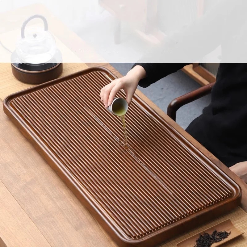 GIANXI Natural Bamboo Tea Tray Wooden Tray Retro Storage Drainage Tea Tray Chinese Kung Fu Tea Tray 240828