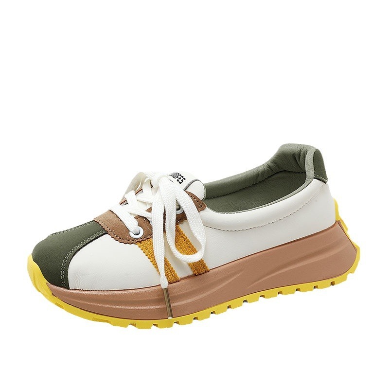 Ddmysports BR New Spring And Summer White Breathable Thick Sole Casual Sports Women S Shoes Height Increasing Round Toe OUTDOOR