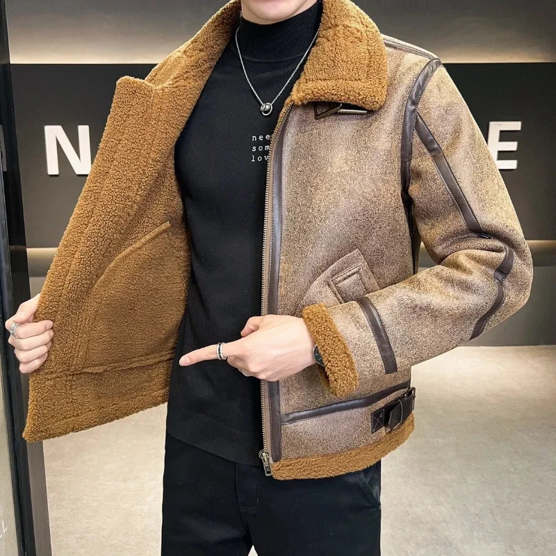 Autumn Winter Mens Top Jackets High Quality Fur In One Casual Daily Wear Upset To Keep Warm Thermal Coats 240828