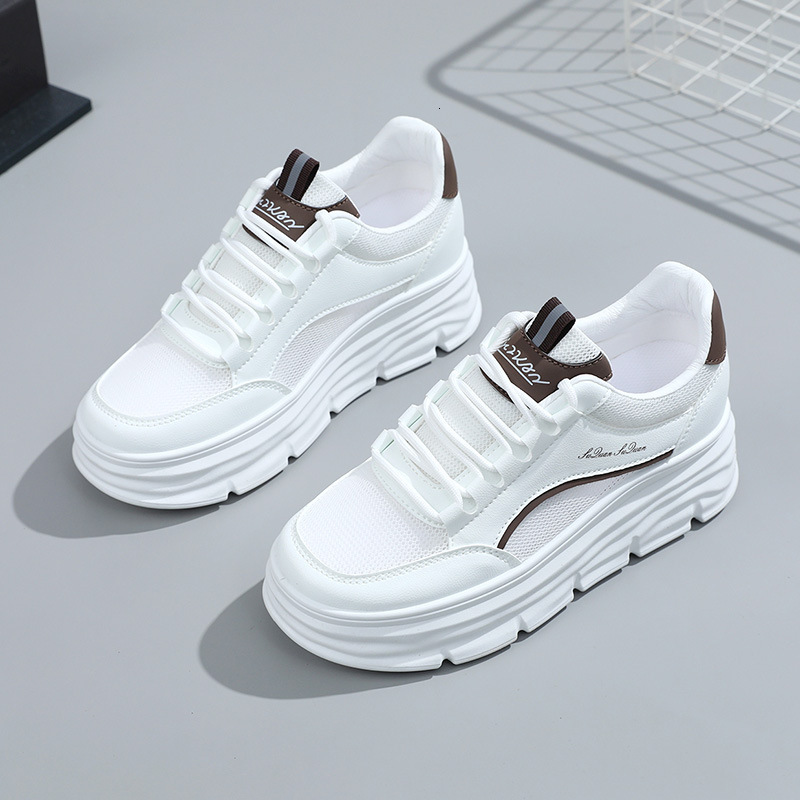 Ddmysports New Internally Raised And Dissolved Small White Shoes With A Mesh Surface Of Cm Women Summer Breathable Mesh Surface Thick Sole For Leisure