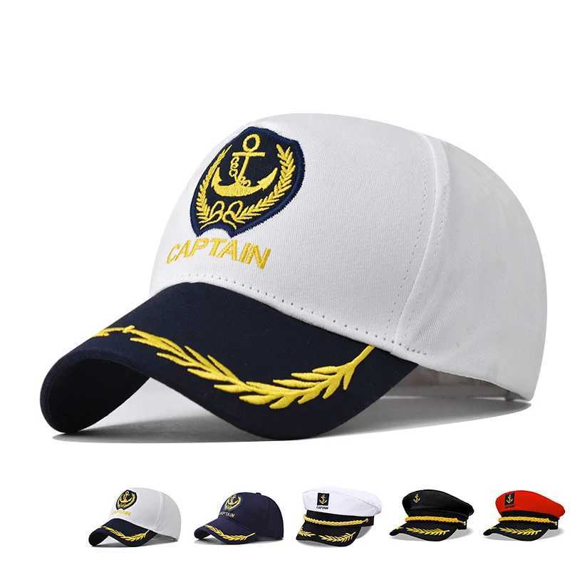 Yacht Captain Hat Navy Marine Embroidered Hats Adjustable Sailor Captain Costume Men Boat Navy Baseball Cap for Adult Men Women Y240828