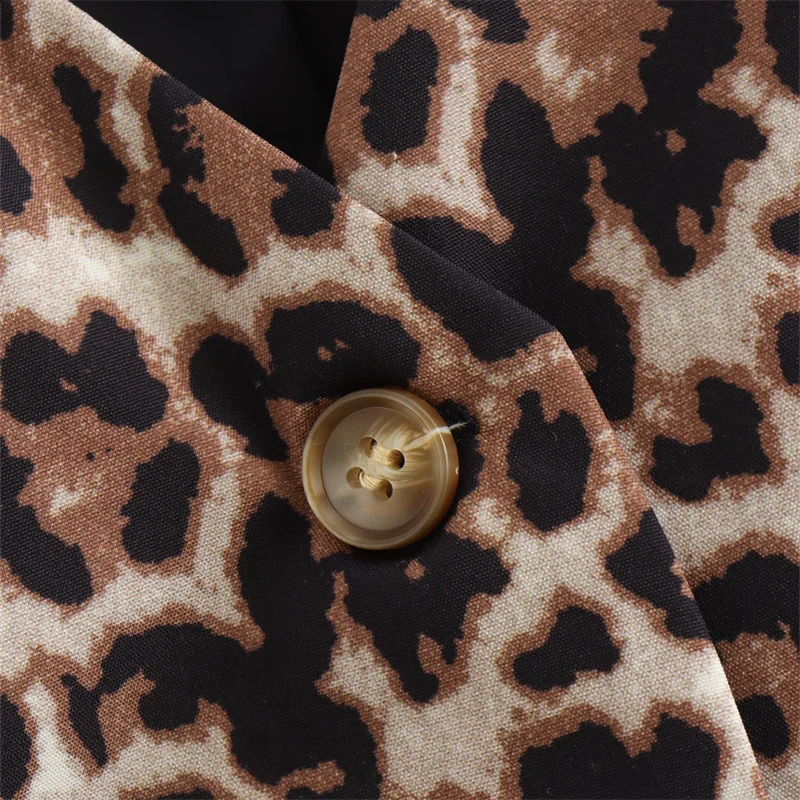 KEYANKETIAN womens leopard print short vest retro style summer button V-neck ultra-thin vest crop top 240828