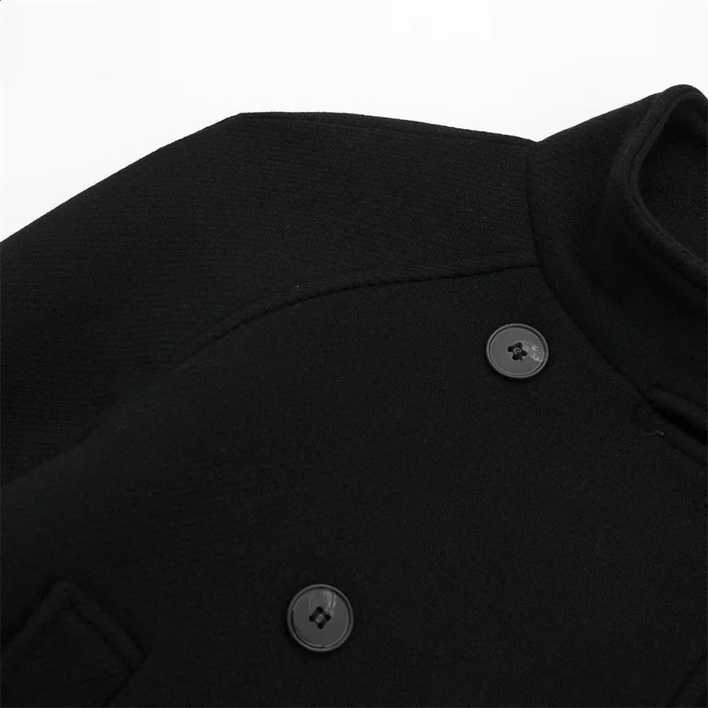 UNIZERA 2023 AutumnWinter Product Womens Fashion and Casual Versatile Loose Standing Neck Double breasted Buckle Decoratio 240827