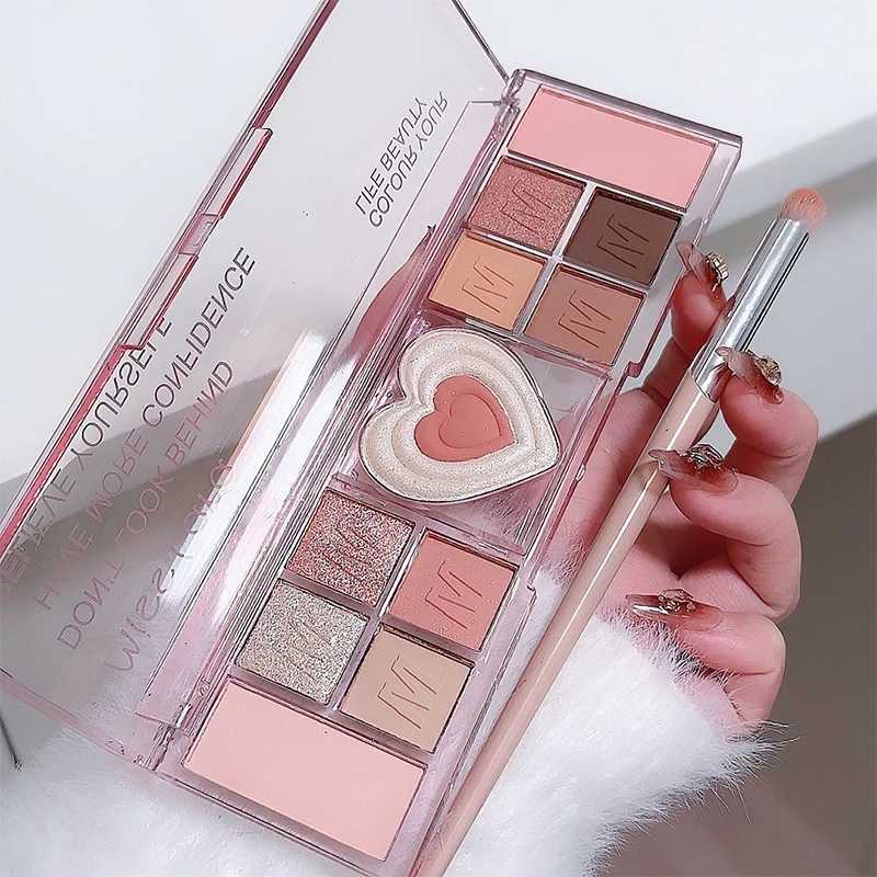 12 colors Eyeshadow Palette Pink Korean Sweet Eye Makeup Highlighter Aegyosal Multifunction Eye Shadows Sugarock Pallet CosmeticXJ240827