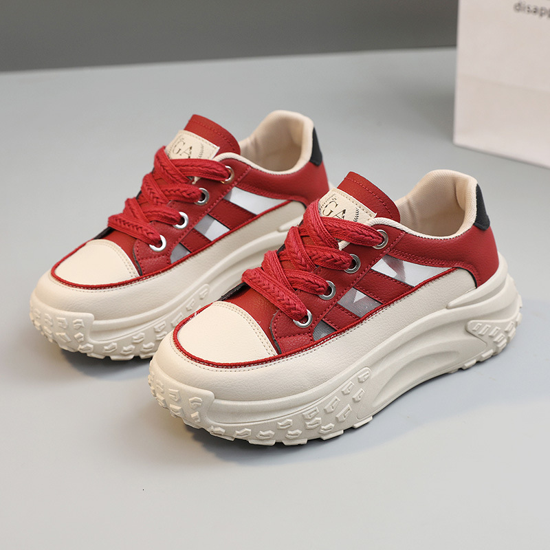 Ddmysports Q New Ollow Dad Thick Sole Breathable And Igh Eight Sports Board Women S Student Little White Shoes OUTDOOR