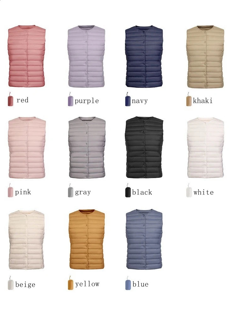 bon 90% matte fabric womens warm vest ultra light down vest womens double-sided waist coat womens warm sleeveless winter lining 240828