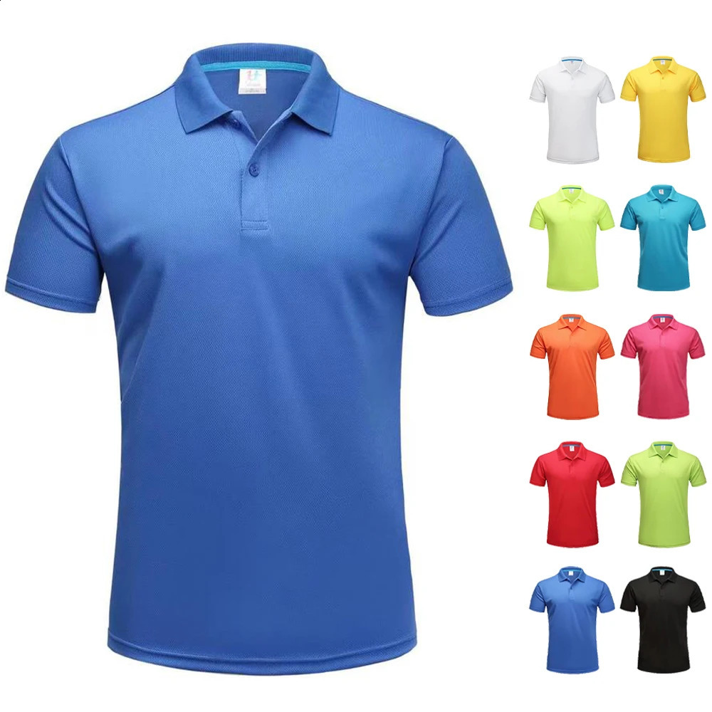 Mens breathable polyester quick drying polo shirt unisex sports collar Tshirt Playeras Polos Pour Hommes 240828