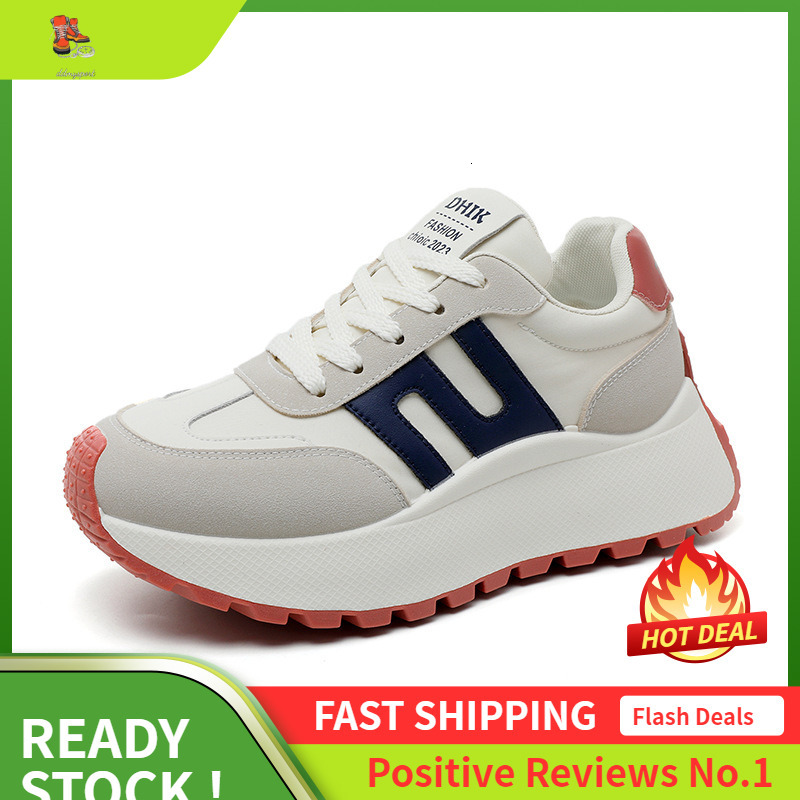 Ddmysports BN New Little White Spring Summer Thick Sole Elevated Casual Women S Board Shoes Breathable Round Ead Wear Resistant OUTDOOR