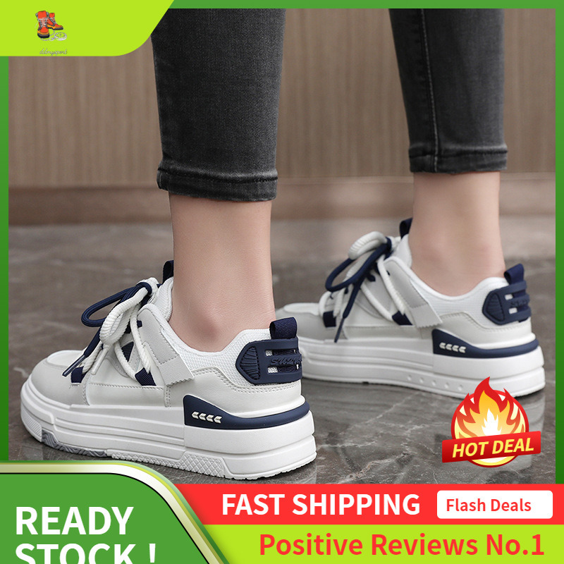 Ddmysports K New White Women S Spring Summer Board Sports Thick Sole Height Increasing College Shoes OUTDOOR