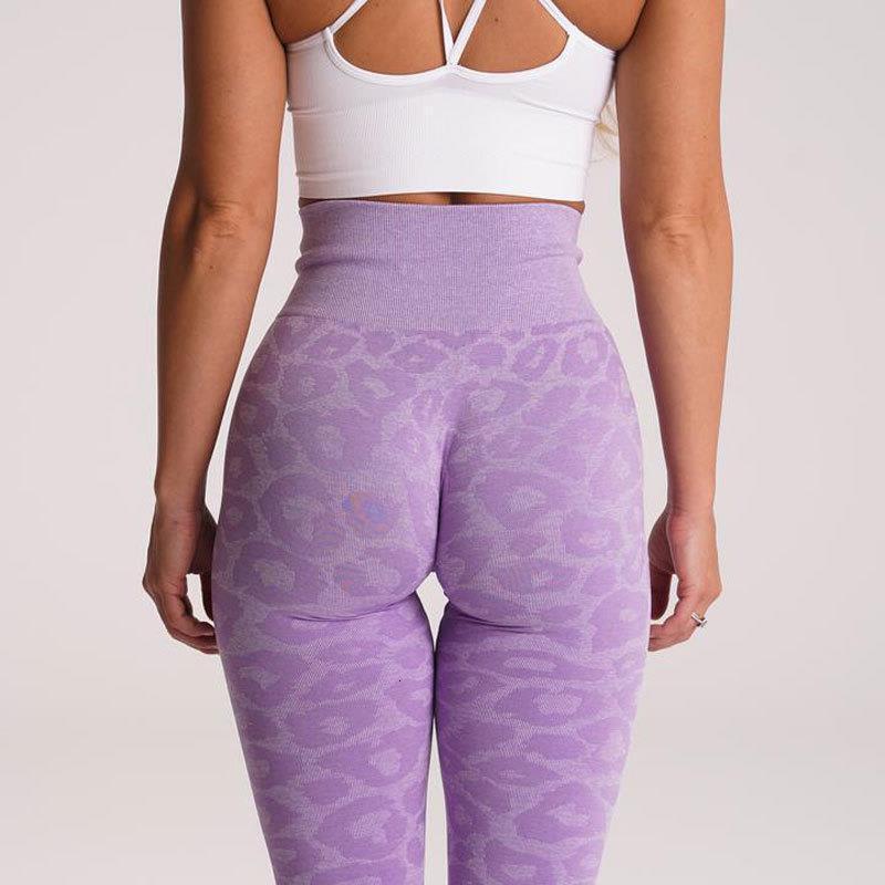 Snowflake leopard cropped with hip lifting animal print outdoor sports seamless yoga pants