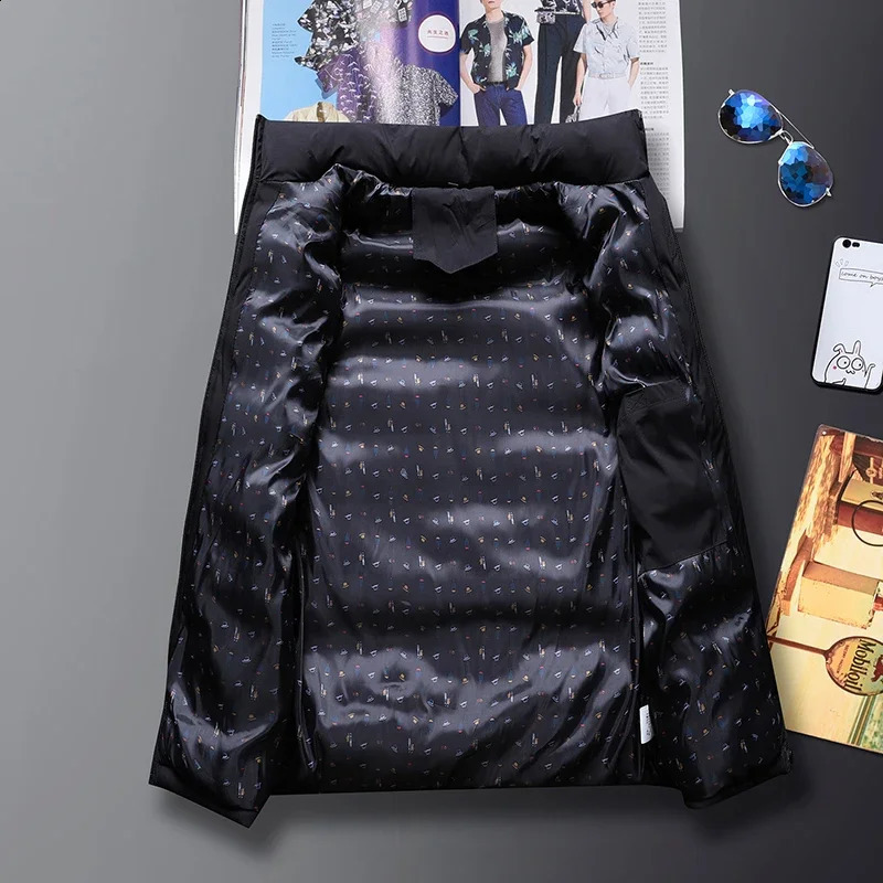 SpringSummer Mens Fashion Zipper Ultra Light Warm Tank Top Casual Sports Shirt Collarless Jacket Winter Down 240827