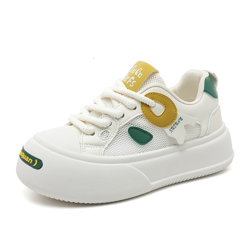 Ddmysports K New Wear Resistant Colored Leather Women S Spring Summer Leisure Breathable Board Shoes Thick Sole Increase Fashion An OUTDOOR