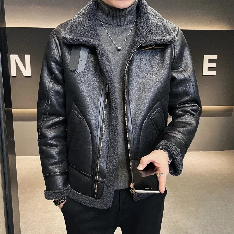 Autumn Winter Mens Top Jackets High Quality Fur In One Casual Daily Wear Upset To Keep Warm Thermal Coats 240828