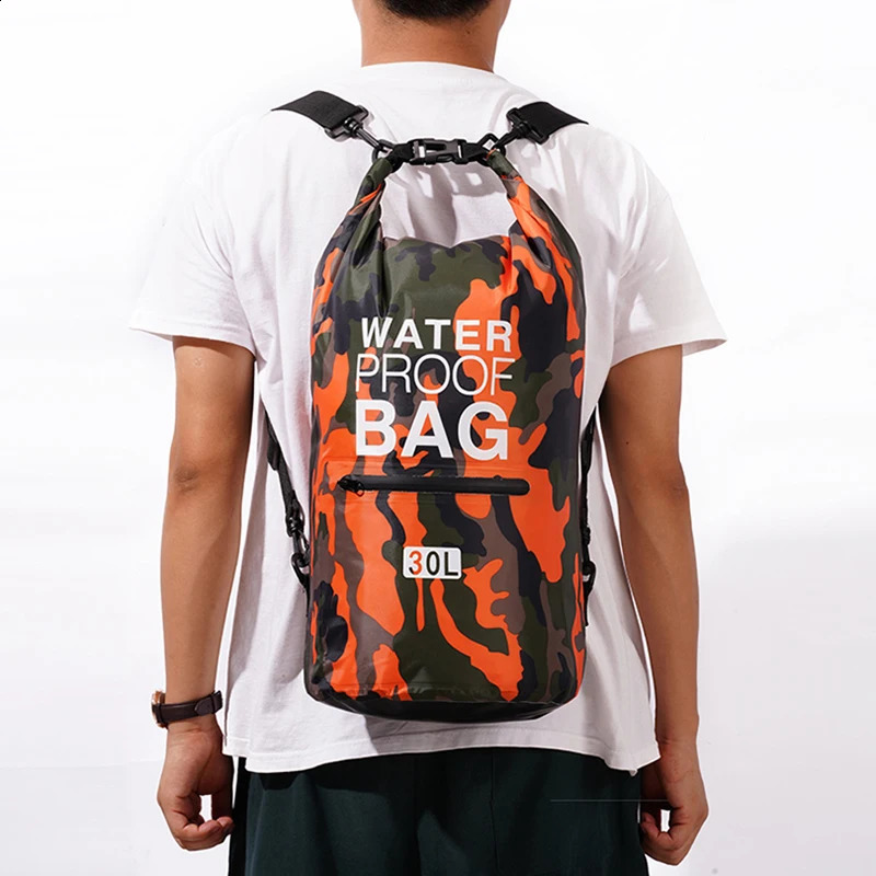 30L 15L Waterproof Dry Bags With Wet Separation Pocket Backpack For Kayaking Boating Swimming Outdoor Sports Bag XAZ9 240828