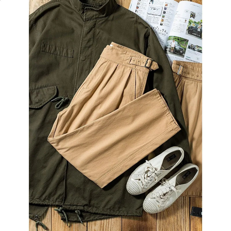 American retro military pants Gurkha improvement tool Trouser high waist straight loose wide leg pants Naples tight military pants 240828