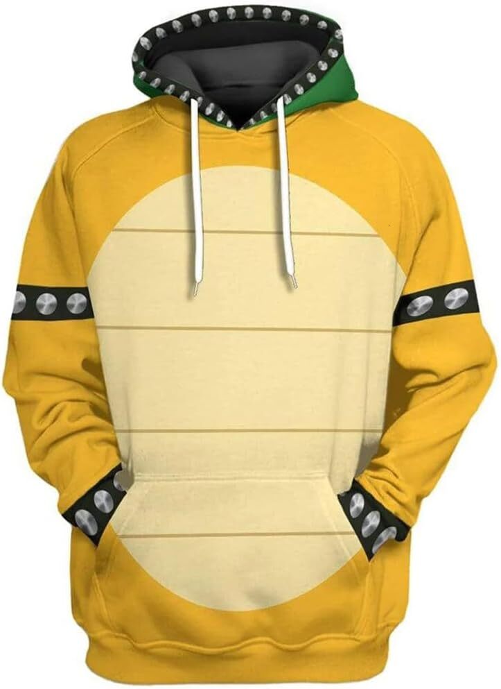Hoodie for Mens Womens Bowser Cosplay Costume Hoodie 3D Printed Hooded Sweatshirt Movie Pullover For Adult and Men Graphic Hoodies sweatshirt Pullover