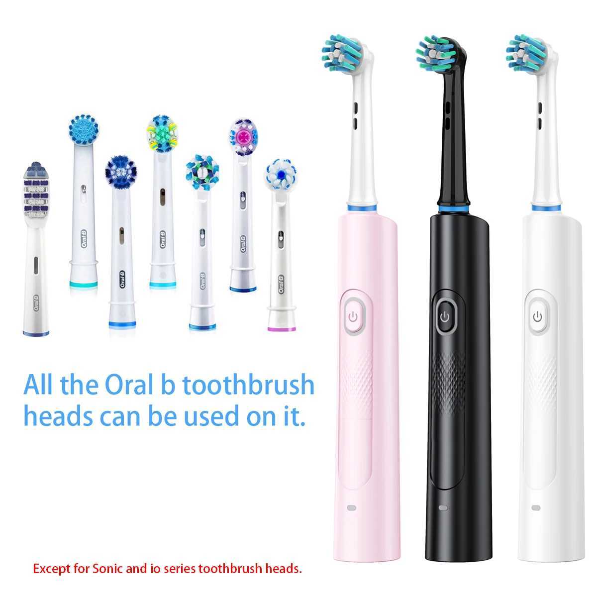 Rotating Electric Toothbrush With 3 Modes 2 Min Smart Timer 8 Heads 2 Caps Rechargeable USB Oral Care Y240827