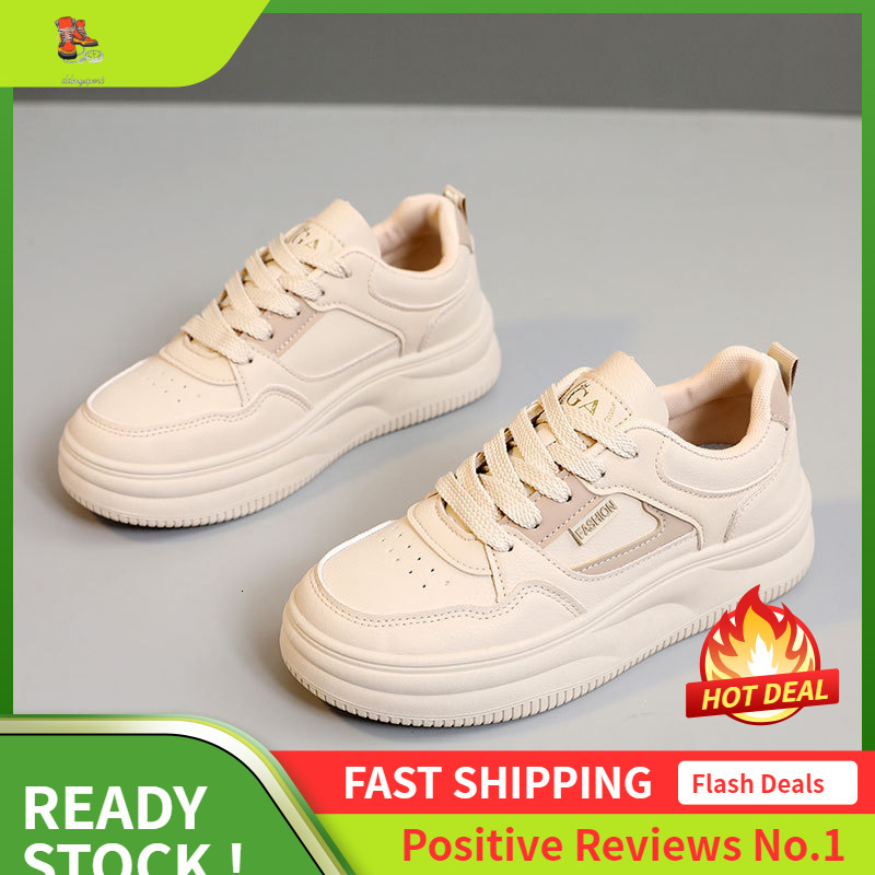 Ddmysports S New White Spring And Summer Women S Breathable Thick Sole Height Increasing Board Shoes Casual Sports Wear Resistant Trend OUTDOOR