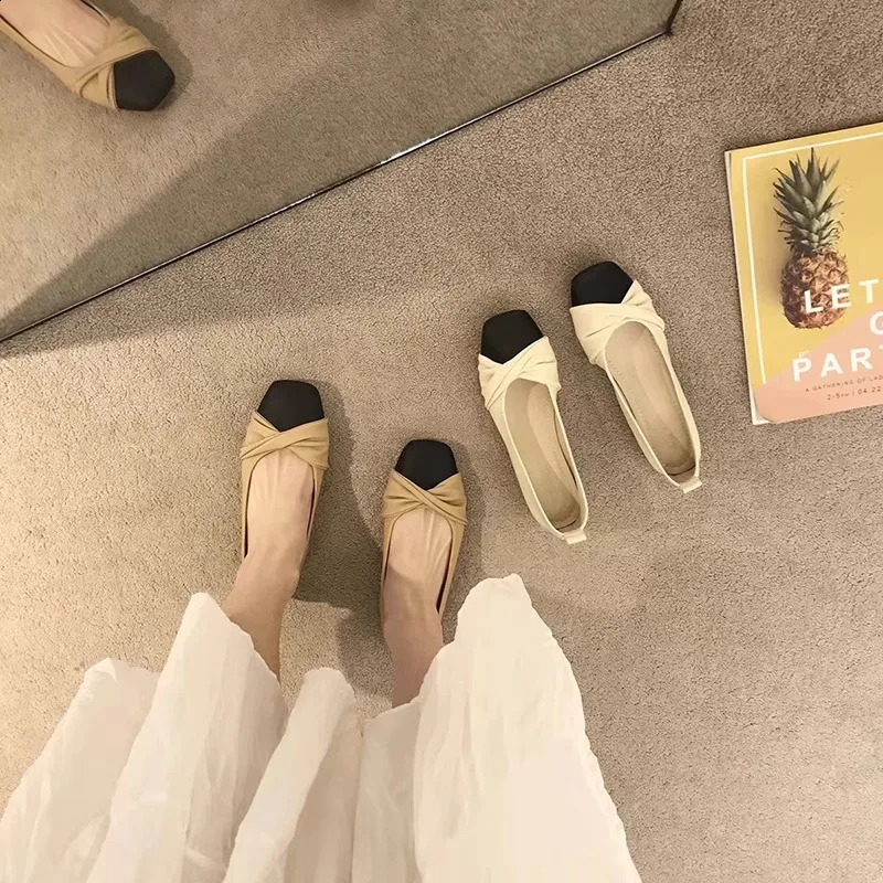 Shoes Woman Female Footwear Modis Shallow Mouth Dress Boat Summer Comfortable Cute Mary Janes Flat Grandma Shoe 240826