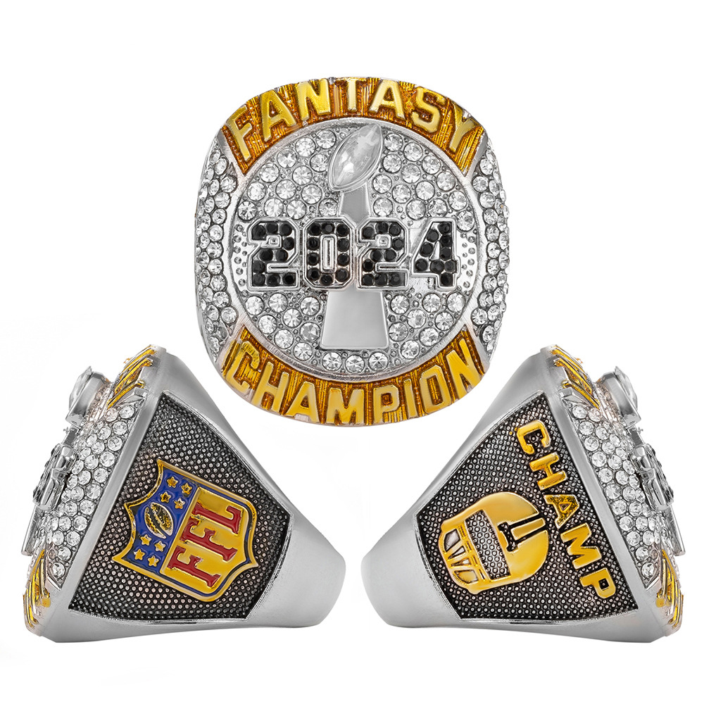 2024 Fantasy Football League Championship Ring The official version Silver-plated diamond-encrusted for men holiday gift party R250425