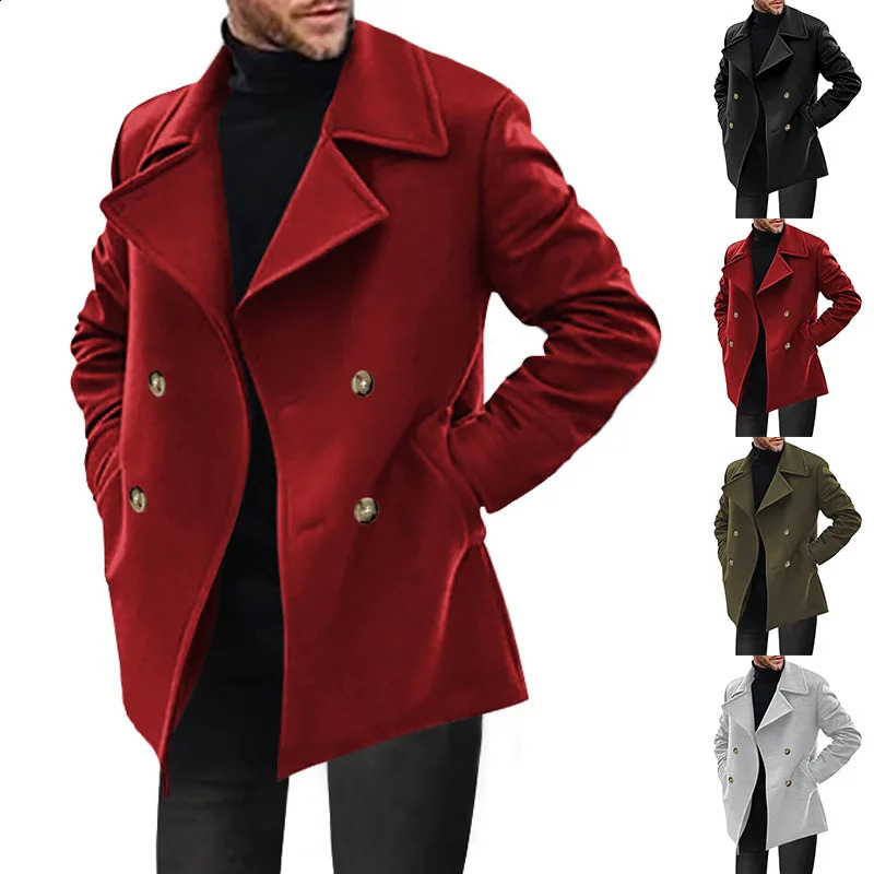 Autumn Winter Mens coat Korean style Trench Coat Male Streetwear Windbreaker Trenchcoat Men Business Casual Loose Overcoat 240828