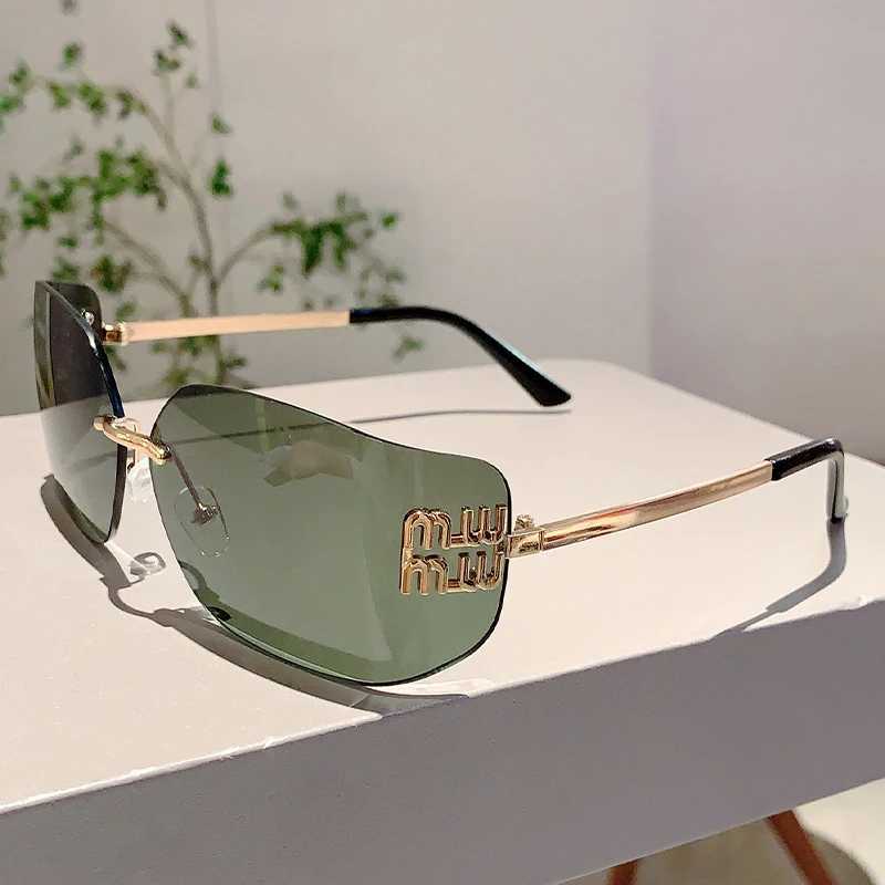 KAMMPT Retro Rimless Design Shades Luxury Metal Women Sunglasses High Quality Decoration Sun Glasses for Travelling Hiking Y240827