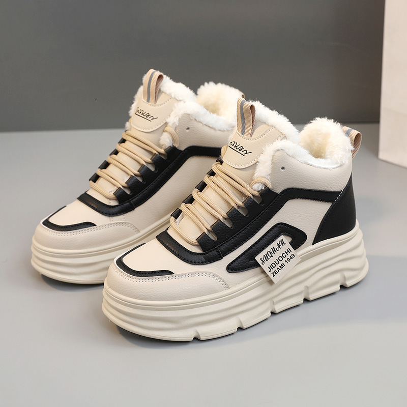Ddmysports W Igh Rise Women S Winter New Velvet Cotton Warm Student Board Korean Edition Songgao Shoes Casual OUTDOOR