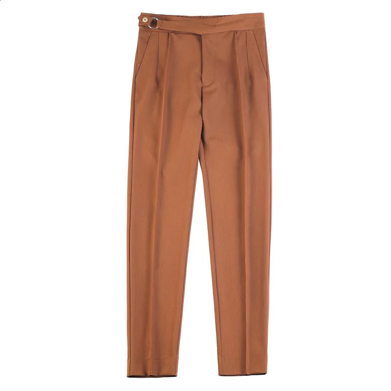 British style mens pants high-quality solid color Naples mens suit pants slim fit casual business formal clothing mens pants 240828