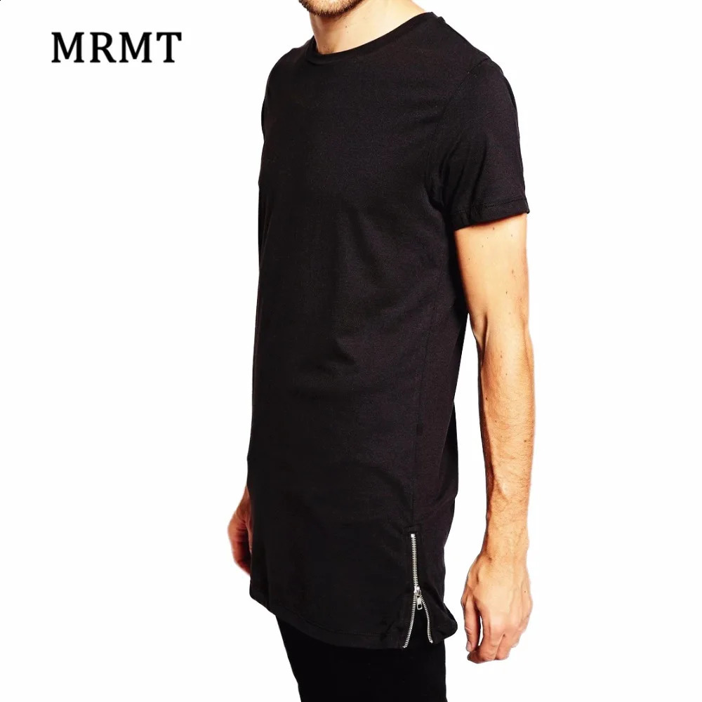 2024 MRMT Clothing Mens Long T Shirt Hip Hop Longline TShirt For Male Tshirt Zipper Man Leisure Shirts 240823