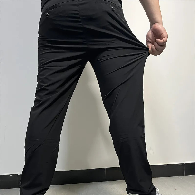 Mens casual golf pants summer thin ice silk elastic pants straight leg pants summer golf Trousers fashionable sports work pants 240828
