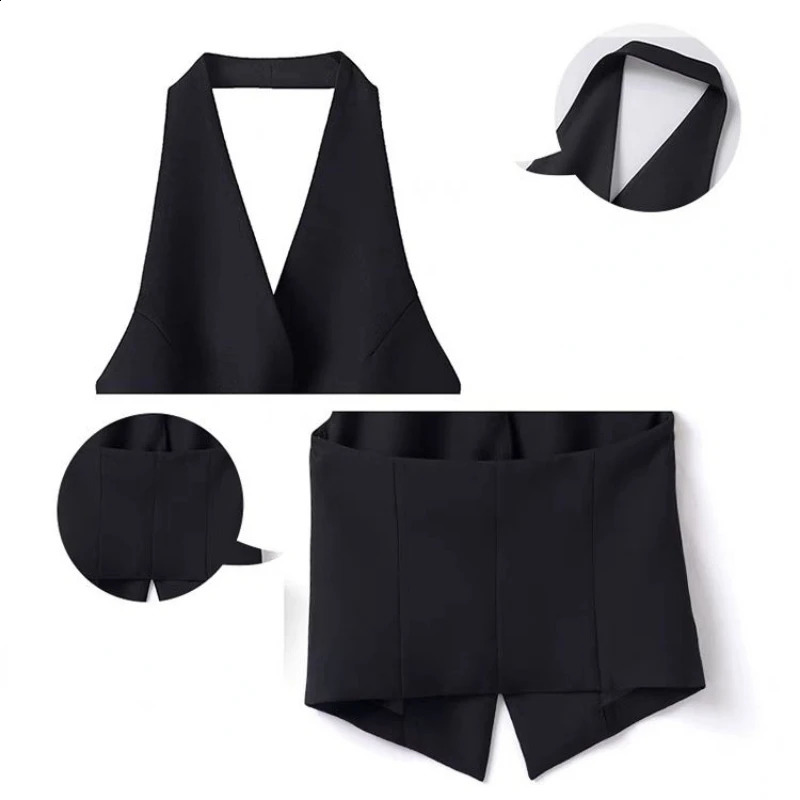 Strapless backless vest womens vest clothing trend top n sleeveless vest black fashion vest 240828