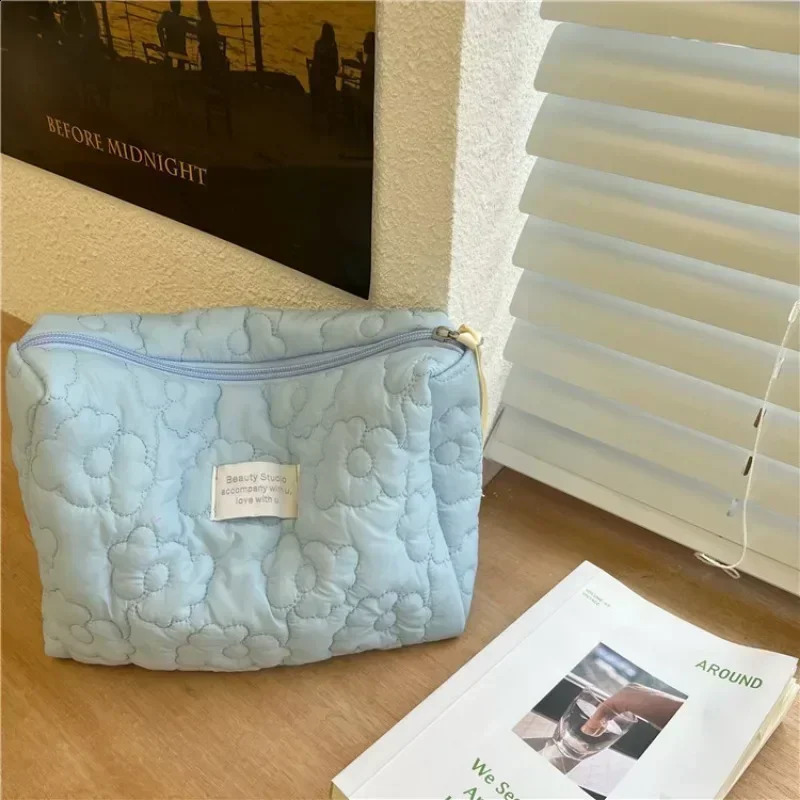 Flower Pattern Women Makeup Bag Toiletries Cosmetic Organizer Zipper Travel Wash Pouch Female Make Up Bags y240827