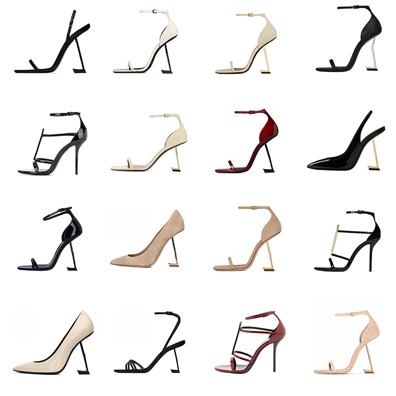 2024 Designer Sandals High heels Luxurvs heeled shoes Luxe Claquette Dress classics Women Heel Black Golden Gold wedding shoe Size 35-42 8/10 cm