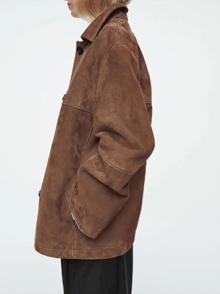 Fashion Solid Collar Loose Splicing Short Coat Womens Casual Button Pocket Long Sleeve Warm Jacket Autumn Womens Coat 240827