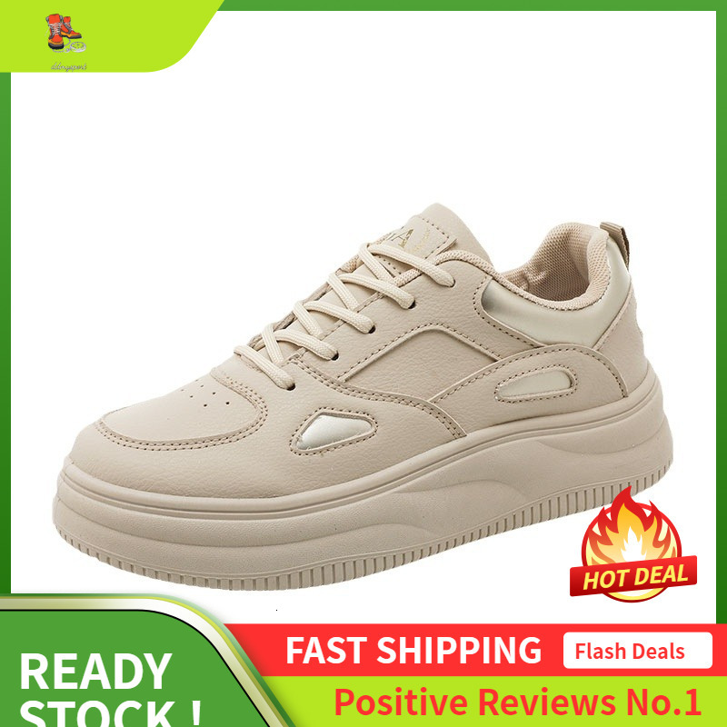 Ddmysports S New White Spring And Summer Breathable Women S Board Shoes Casual Thick Bottom Increased Wear Resistant Sports Trend OUTDOOR