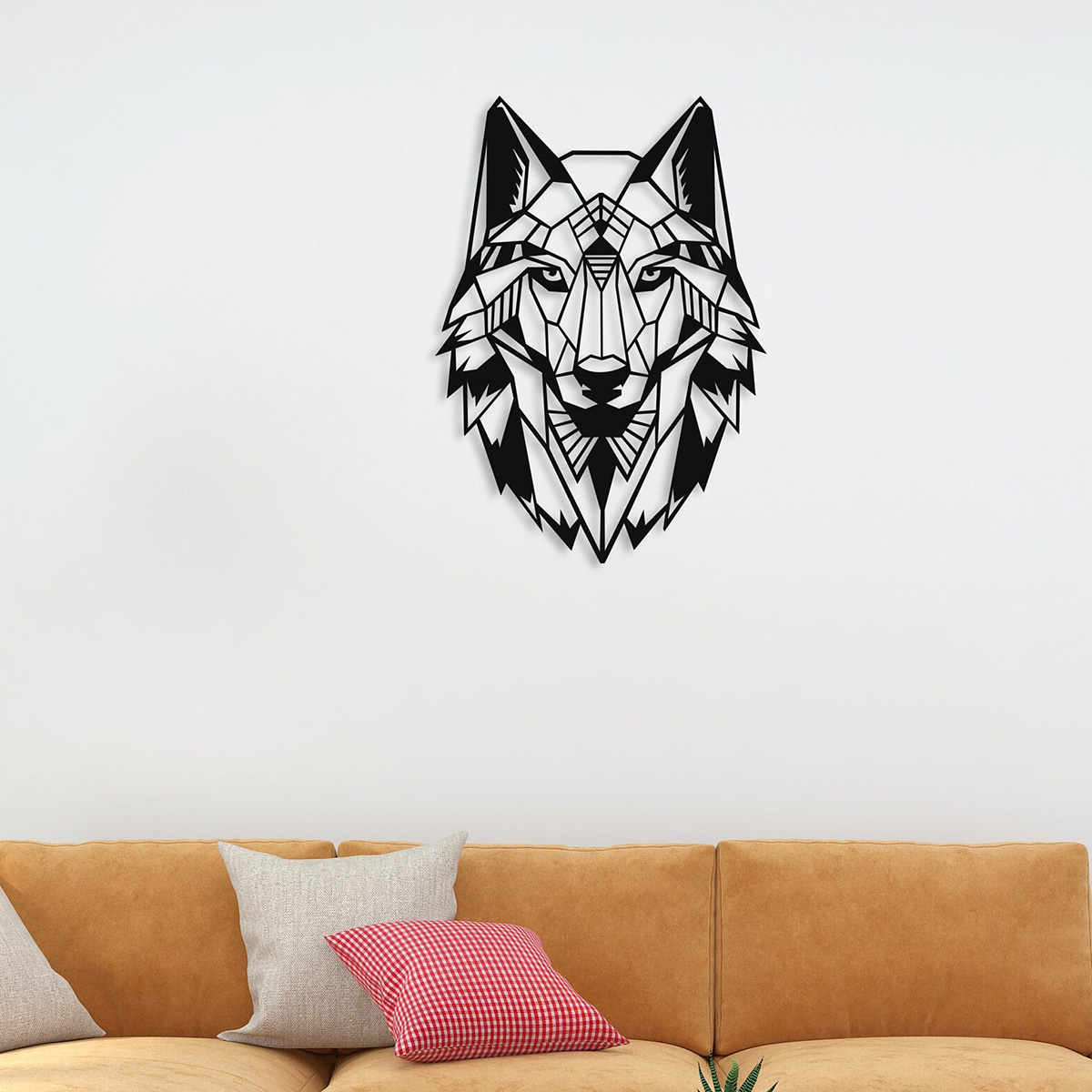 Metal Wall Art Wolf Metal Head Black Wall Decoration Living Room Bedroom Kitchen Bathroom Indoor Outdoor Decorative Wall Hanging