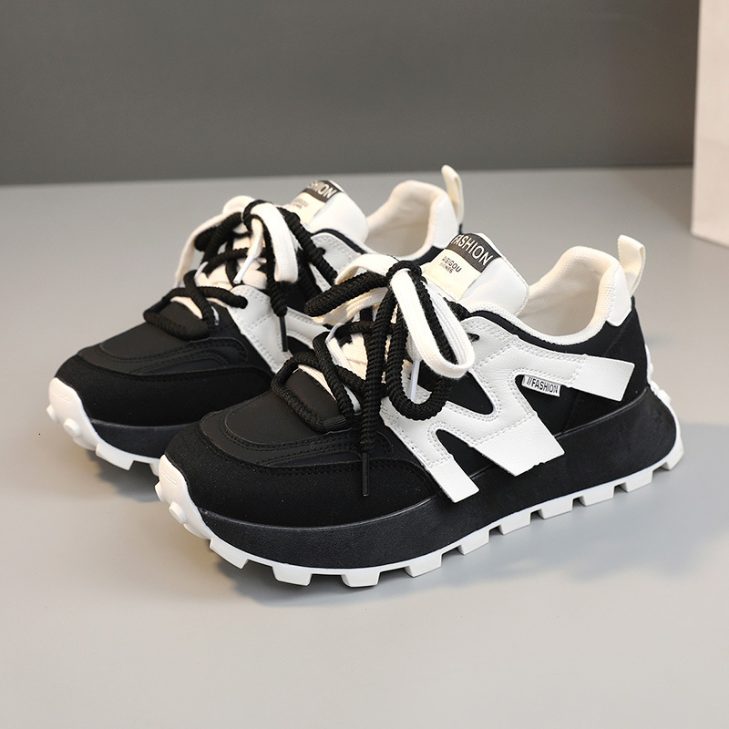 Ddmysports G New Small Fragrant Wind Women S Spring And Autumn Letters Breathable Comfortable Elevated Thick Sole Sports Shoes Casual OUTDOOR
