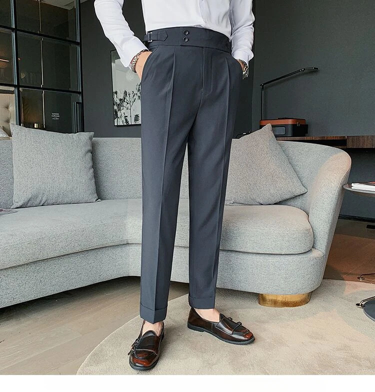 Mens high-quality elegant ultra-thin dress pants Naples set pants Italian business formal social mens banquet wedding 240828