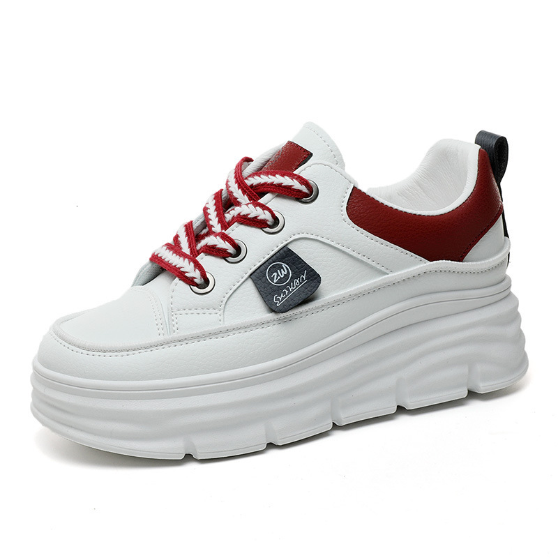Ddmysports W New Breathable Autumn Color Blocking Thick Sole Inner Elevated Leather Casual Fashion Women S Board Shoes OUTDOOR