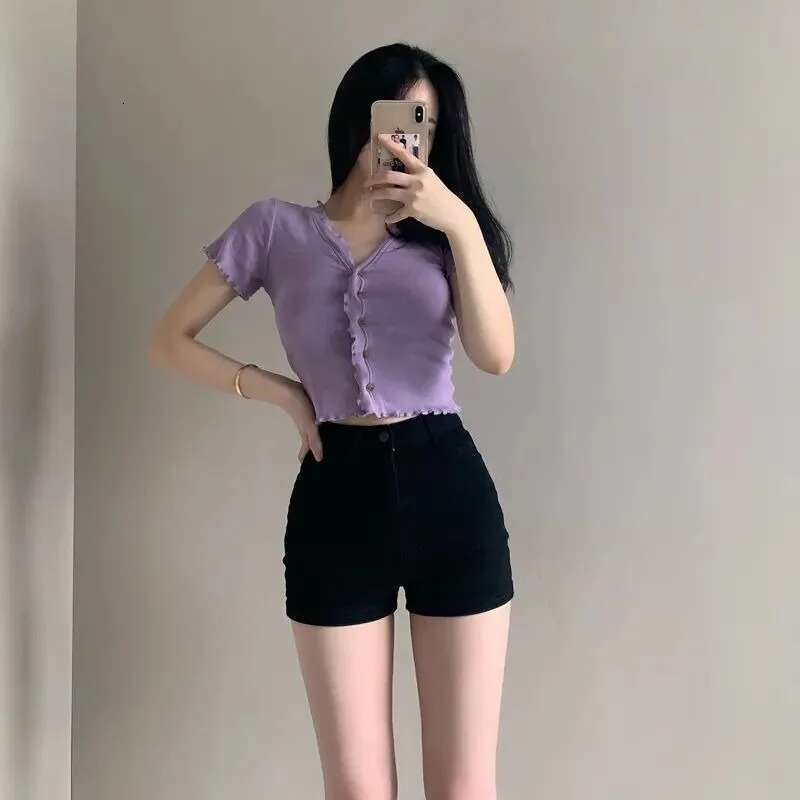 Booty Denim Shorts for Women Micro Mini Skinny Tight Black Short Jean Pants Woman Designer Outfits To Wear Youthful Elasticty XL