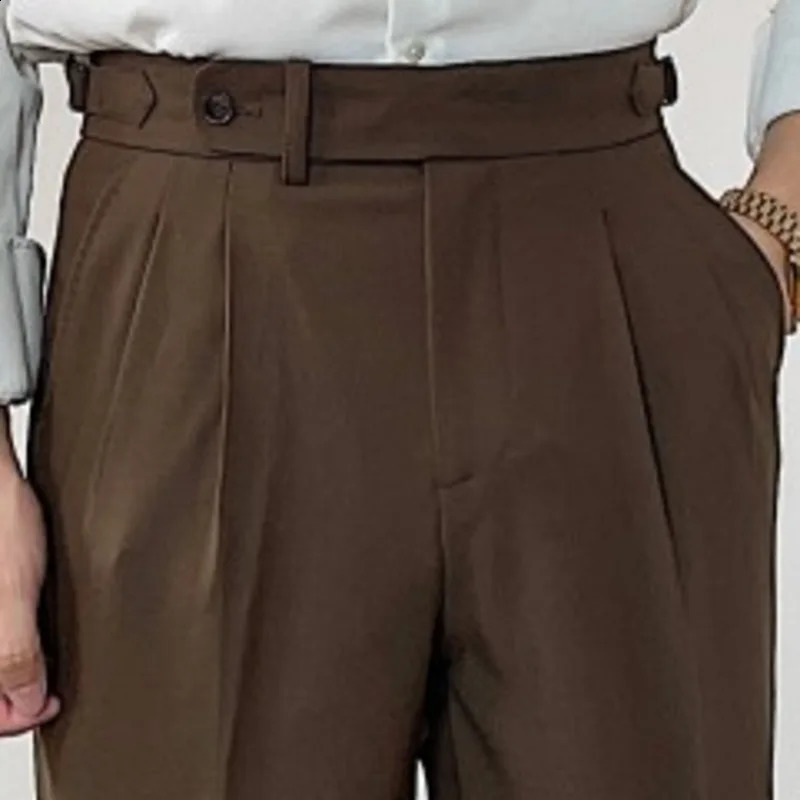 autumn ultra-thin mens tripod high-quality leisure high waist straight leg tripod mens business tripod Naples Pantalones Hombre 240828